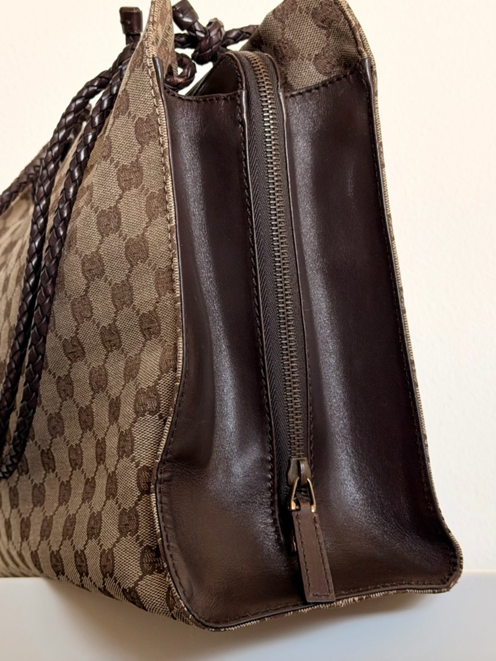 Gucci GG Canvas Braided Handle Tote - Picture 4 of 16